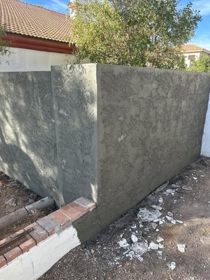 Stucco wall rebuild - We just got done completing the roof for the customer they were extremely happy with our work. During that time they hired a contractor to do their retaining wall. After three weeks of the contractor not calling them back or finishing the project I asked the homeowner if they would love for us to finish the project. Customer agreed and they’re absolutely blown away with my customer service level. Stucco wall rebuild - We just got done completing the roof for the customer they were extremely happy with our work. During that time they hired a contractor to do their retaining wall. After three weeks of the contractor not calling them back or finishing the project I asked the homeowner if they would love for us to finish the project. Customer agreed and they’re absolutely blown away with my customer service level.