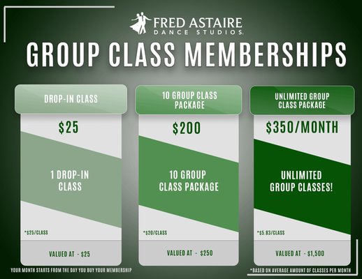 Group Class Schedule - We offer a variety of dance classes for all levels of dancers. No partner required. Group Class Schedule - We offer a variety of dance classes for all levels of dancers. No partner required.