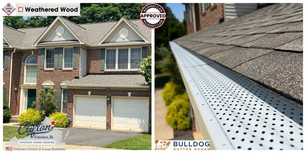 Insurance Roof Approved in Clifton VA - This customers roof and gutters were damaged my a recent wind and hail storm.  Clifton Exteriors worked with the insurance company to approve the roof so that the customer received a quality new roof and gutters with only the cost of the insurers deductible.