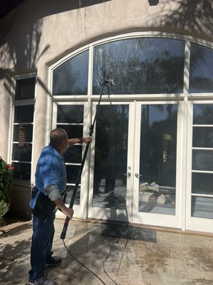 Window cleaning - We carry a Go car water filter to wash windows