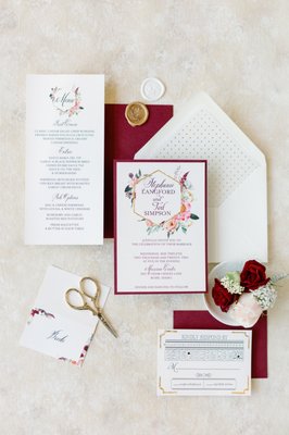 Digital In-house printing - Custom digital invitation suite complete with menus, seating chart, place cards, menus and so much more Digital In-house printing - Custom digital invitation suite complete with menus, seating chart, place cards, menus and so much more