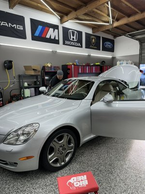 2006 Lexus Sc430 - 2006 Lexus Sc 430 came in for our headlight restoration service, full interior and exterior detailing, clay bar treatment for the exterior. Full carpet shampoo and heat extract for interior. 3 stage paint correction and ceramic sealant applied. Engine bay detailing 2006 Lexus Sc430 - 2006 Lexus Sc 430 came in for our headlight restoration service, full interior and exterior detailing, clay bar treatment for the exterior. Full carpet shampoo and heat extract for interior. 3 stage paint correction and ceramic sealant applied. Engine bay detailing