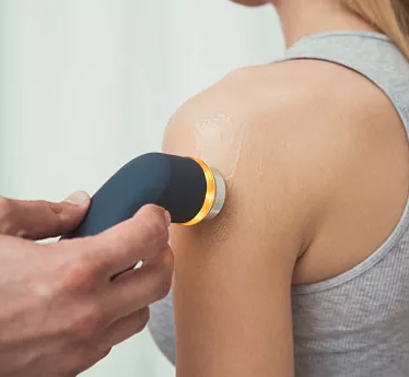 Shockwave Therapy - Shockwave was originally developed in the 1970s as a method for treating kidney stones. Known as lithotripsy, the method involved the use of acoustic shock waves to break up the calcified stones, thus avoiding the need for painful and invasive surgery. However, clinicians soon discovered that patients were also experiencing the improvement or eradication of other non-related medical conditions. This then led to the discovery that shockwaves have a healing ability on musculoskeletal pain and chronic conditions.
Ultrasound Therapy
Ultrasound therapy is a treatment used to relieve pain and to promote tissue healing. Ultrasound waves are administered through use of a wand place directly on the patient’s skin using a protective gel. Treatment times for any one area is generally between 3 and 7 minutes. The ultrasound rays, penetrate the body generating heat increasing blood flow and relaxing muscles/connective tissues, thereby reducing pain and muscle spasms. The stimulation of these tissues in this way encourages repair. It can greatly reduce the healing time of certain injuries. Shockwave Therapy - Shockwave was originally developed in the 1970s as a method for treating kidney stones. Known as lithotripsy, the method involved the use of acoustic shock waves to break up the calcified stones, thus avoiding the need for painful and invasive surgery. However, clinicians soon discovered that patients were also experiencing the improvement or eradication of other non-related medical conditions. This then led to the discovery that shockwaves have a healing ability on musculoskeletal pain and chronic conditions.
Ultrasound Therapy
Ultrasound therapy is a treatment used to relieve pain and to promote tissue healing. Ultrasound waves are administered through use of a wand place directly on the patient’s skin using a protective gel. Treatment times for any one area is generally between 3 and 7 minutes. The ultrasound rays, penetrate the body generating heat increasing blood flow and relaxing muscles/connective tissues, thereby reducing pain and muscle spasms. The stimulation of these tissues in this way encourages repair. It can greatly reduce the healing time of certain injuries.