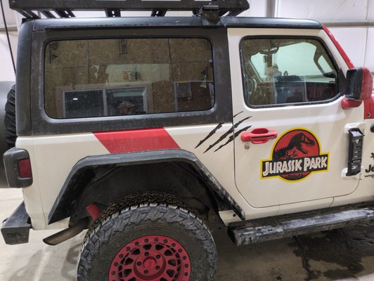 Jurassic Park Jeep - This vehicle's speed can exceed that of a T-rex 🦖, but it failed to avoid that rock. Fortunately, Topeka Auto Glass llc. Successfully replaced the windshield on the Jurassic park jeep. Contact us for any glass work your vehicle may require. Topeka Auto Glass llc. Jurassic Park Jeep - This vehicle's speed can exceed that of a T-rex 🦖, but it failed to avoid that rock. Fortunately, Topeka Auto Glass llc. Successfully replaced the windshield on the Jurassic park jeep. Contact us for any glass work your vehicle may require. Topeka Auto Glass llc.