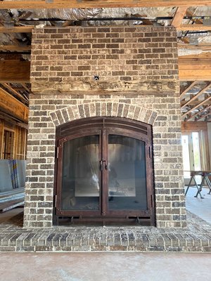 Acucraft Fireplace Installation - This was a 48" tall double sided, see though fireplace we installed at a new home build in Franklin GA