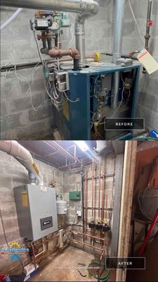 New Gas Boiler - Burnham Alta High-Efficiency Boiler Installation
At Fix It With Fagundes, we replaced an outdated forced hot water boiler with a brand-new Burnham Alta high-efficiency boiler system. Our team handled the full project — from disconnecting and removing the old unit to installing new piping, venting, and system controls for maximum performance.

This upgrade provides the homeowner with:

Reliable and consistent forced hot water heating throughout the home

Lower energy bills thanks to Burnham’s high-efficiency technology

A modern system built for long-term comfort and reliability

If you’re searching for boiler replacement near me, Burnham Alta boiler installation, or high-efficiency gas boiler upgrade in Massachusetts or Southern New Hampshire, Fix It With Fagundes is the trusted choice for professional heating services.