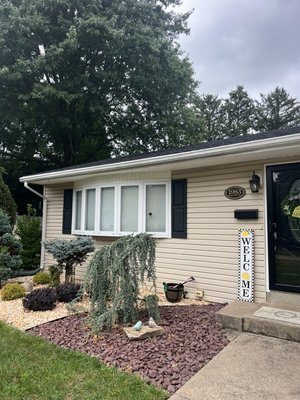 New 6 inch gutters and downspouts in black - We upgraded existing 5 inch gutters with new 6 inch gutters and bigger downspouts
