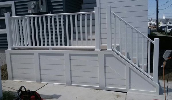 Huge Custom Azek job but this was the side stairs landing exit. - This was a new construction Build wher I did all the Azek Work, Decks and Railings. Amazing job in Sea Isle City NJ! Huge Custom Azek job but this was the side stairs landing exit. - This was a new construction Build wher I did all the Azek Work, Decks and Railings. Amazing job in Sea Isle City NJ!