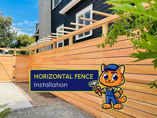 Horizontal Cedar Fence - This modern fence style is becoming increasingly popular. Known for its high-end modern look and horizontal panels, this fence provides basic functionality such as privacy and security. Horizontal Cedar Fence - This modern fence style is becoming increasingly popular. Known for its high-end modern look and horizontal panels, this fence provides basic functionality such as privacy and security.