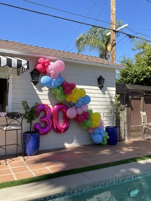 Swimming Into My 30’s - Dive in and celebrate in style with our "Swimming Into My 30's" pool party extravaganza!
Picture this: a shimmering pool reflecting the sunlight, surrounded by vibrant helium balloon bouquets and an organic garland adorning the pool house.
With every splash, laughter fills the air as guests celebrate the milestone birthday in style. It's a day of soaking up the sun, enjoying refreshing drinks, and making memories that will last a lifetime.
Make a splash and let us turn your 30th birthday into an unforgettable aquatic adventure! Swimming Into My 30’s - Dive in and celebrate in style with our "Swimming Into My 30's" pool party extravaganza!
Picture this: a shimmering pool reflecting the sunlight, surrounded by vibrant helium balloon bouquets and an organic garland adorning the pool house.
With every splash, laughter fills the air as guests celebrate the milestone birthday in style. It's a day of soaking up the sun, enjoying refreshing drinks, and making memories that will last a lifetime.
Make a splash and let us turn your 30th birthday into an unforgettable aquatic adventure!