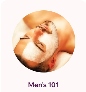 Men’s 101 - A customized treatment designed just for men’s skin to effectively cleanse, exfoliate, and hydrate while addressing congestion, razor irritation, dryness or excess oil. Includes a soothing hot towel and a relaxing neck and shoulder massage to melt away tension. Finished with pharmaceutical grade serums for a refreshed, smooth, healthy looking skin.