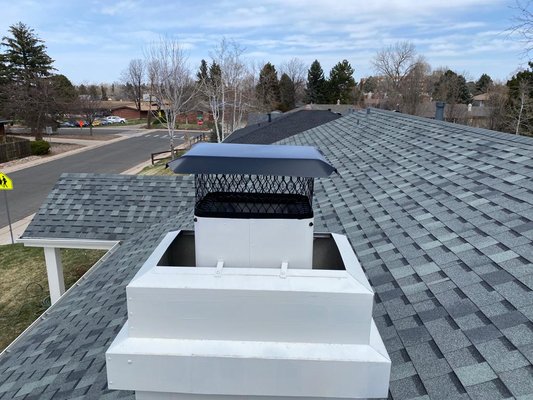 Chimney Cap Install - Chimney cap installation in Denver, Colorado. Our client was about to sell their home and they wanted to prevent animals, water, or downdraft from ruining their chimney. Installing a chimney cap will help maintain your chimney and prevent damage to your foundation.