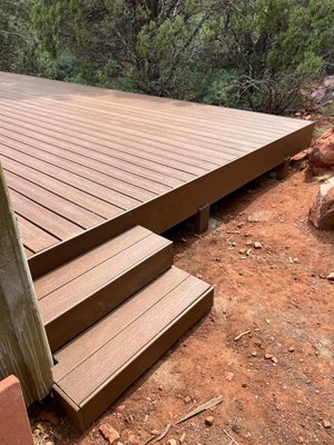 Deck in Sedona - Deck rebuild built to support a hot tub using Trex decking Deck in Sedona - Deck rebuild built to support a hot tub using Trex decking