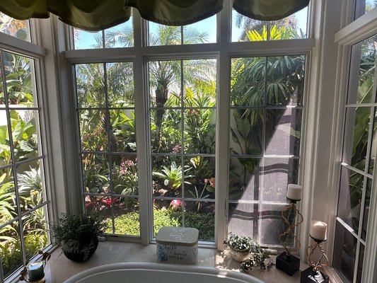Tropical Hawaiian Courtyard - Bongard Landscaping created this Tropical Hawaiian atmosphere in the Master Bathroom Courtyard in Loxahatchee Club. We removed all of the old landscaping and added lovely plants and palms to create this lovely tropical paradise. Tropical Hawaiian Courtyard - Bongard Landscaping created this Tropical Hawaiian atmosphere in the Master Bathroom Courtyard in Loxahatchee Club. We removed all of the old landscaping and added lovely plants and palms to create this lovely tropical paradise.