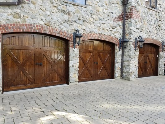 Garage and front  door refinishing - There were 3  garage doors plus few entrance doors that were really in need to be refinished . They were fully stripped, sanded , stained and sealed with exterior spar varnish of 3 coats to protect them from the elements. If you have any exterior projects that require painting or  refinishing please call me anytime! I would gladly stop by in person and go over the project with you!