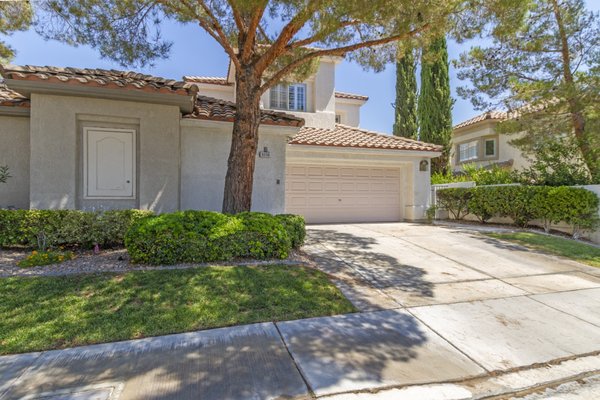 Montaire home under 500K!!! - One of the bedrooms is downstairs, located conveniently next to a 3/4 bath. Gated courtyard entry welcomes you with 22' ceiling and abundant natural light. Laminate and tile floors down and carpet in the bedrooms and loft. Comes with all appliances, including stainless steel refrigerator, stove, dishwasher, microwave, water softener, and central vac. The kitchen has ample counter space and an island for an even bigger prep area. The versatile floorplan features both a formal living room, family room, and dining room. The upstairs is lined with wood railings and a walkway that connects the primary bedroom with the secondary on the opposite side of the hall, and the walkway comes with a view down into the formal living room and entry. The master bed and bath include a large walk in closet, double sink, and separate tub and shower. Shutters and ceiling fan as well! The secondary bedroom upstairs also features ceiling fan, shutters, and walk in closet. The upstairs full bath with double sink is just outside the secondary bedroom door, which is also next to the loft. Perfect sitting room area, office or play space, whichever you want! The downstairs coat closet has additional storage that wraps around under the stairs. Separate laundry room comes with a sink and cabinets. The private back patio is ringed by trees, shrubs, and mature landscaping. Two car attached garage is loaded with storage cabinets and shelves. Great location, minutes to TPC golf course, Trails Park and Community Pool, Downtown Summerlin, Summerlin Parkway, and the 215 freeway. Park and pool amenities belong to Summerlin North and are 1.2 miles away. NEW AC RECENTLY REPLACED! Montaire home under 500K!!! - One of the bedrooms is downstairs, located conveniently next to a 3/4 bath. Gated courtyard entry welcomes you with 22' ceiling and abundant natural light. Laminate and tile floors down and carpet in the bedrooms and loft. Comes with all appliances, including stainless steel refrigerator, stove, dishwasher, microwave, water softener, and central vac. The kitchen has ample counter space and an island for an even bigger prep area. The versatile floorplan features both a formal living room, family room, and dining room. The upstairs is lined with wood railings and a walkway that connects the primary bedroom with the secondary on the opposite side of the hall, and the walkway comes with a view down into the formal living room and entry. The master bed and bath include a large walk in closet, double sink, and separate tub and shower. Shutters and ceiling fan as well! The secondary bedroom upstairs also features ceiling fan, shutters, and walk in closet. The upstairs full bath with double sink is just outside the secondary bedroom door, which is also next to the loft. Perfect sitting room area, office or play space, whichever you want! The downstairs coat closet has additional storage that wraps around under the stairs. Separate laundry room comes with a sink and cabinets. The private back patio is ringed by trees, shrubs, and mature landscaping. Two car attached garage is loaded with storage cabinets and shelves. Great location, minutes to TPC golf course, Trails Park and Community Pool, Downtown Summerlin, Summerlin Parkway, and the 215 freeway. Park and pool amenities belong to Summerlin North and are 1.2 miles away. NEW AC RECENTLY REPLACED!