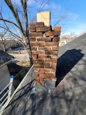 Chimney Rebuild - before & after ( completed in half a day) - Chimney Rebuild - Before and After pics. Completed in a half a day.