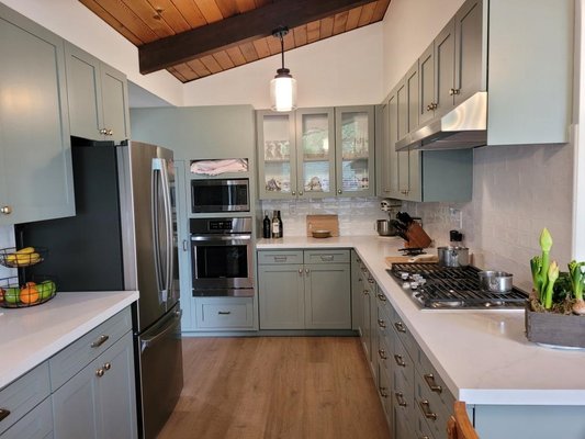 "Kitchen Makeover" Cabinet Renovation and Refinishing. - Revitalize your kitchen or bathroom with our expert cabinet painting services. Whether you’re looking to refresh worn-out cabinets or completely transform your space, we specialize in providing high-quality, long-lasting finishes that make a dramatic difference.
We take the time to properly prep, prime, and paint each surface, ensuring a smooth and durable finish that enhances your home’s overall aesthetic. Our attention to detail guarantees a professional look every time.
Ready for a cabinet makeover? Contact us for a free estimate and let’s give your cabinets the upgrade they deserve! "Kitchen Makeover" Cabinet Renovation and Refinishing. - Revitalize your kitchen or bathroom with our expert cabinet painting services. Whether you’re looking to refresh worn-out cabinets or completely transform your space, we specialize in providing high-quality, long-lasting finishes that make a dramatic difference.
We take the time to properly prep, prime, and paint each surface, ensuring a smooth and durable finish that enhances your home’s overall aesthetic. Our attention to detail guarantees a professional look every time.
Ready for a cabinet makeover? Contact us for a free estimate and let’s give your cabinets the upgrade they deserve!