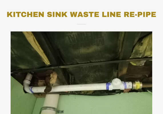 Kitchen Sink -- Re-Pipe Kitchen Sink -- Re-Pipe