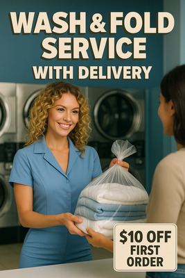 Wash & Fold Drop Off - Tired of Doing Laundry on Your Day Off? Use our Pickup / Drop Off Service direct to your doorstep! Brilliantly Clean Laundry Every Time - King Pelican Laundromat Is Where You Need To Go! $1.95 Per lb or Same Day $2.50 Per lb. Schedule NOW on our website www.KingPelicanLaundromat.com Wash & Fold Drop Off - Tired of Doing Laundry on Your Day Off? Use our Pickup / Drop Off Service direct to your doorstep! Brilliantly Clean Laundry Every Time - King Pelican Laundromat Is Where You Need To Go! $1.95 Per lb or Same Day $2.50 Per lb. Schedule NOW on our website www.KingPelicanLaundromat.com