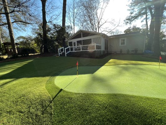 Peachtree Park - We completed this amazing yard and putting green in Peachtree Park. This is a 300 sq. ft. Putting Green with 1700 sq ft of yard turf our new favorite Native Rye Select Peachtree Park - We completed this amazing yard and putting green in Peachtree Park. This is a 300 sq. ft. Putting Green with 1700 sq ft of yard turf our new favorite Native Rye Select