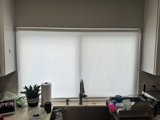 Roller Shades (Open Bracket) - Here are some before and after photos of replacing an existing roller shade with an open bracket roller shade with 1% Solar Screen. Because the window's depth was limited the customer wanted a more sleeker option that open brackets offer. Roller Shades (Open Bracket) - Here are some before and after photos of replacing an existing roller shade with an open bracket roller shade with 1% Solar Screen. Because the window's depth was limited the customer wanted a more sleeker option that open brackets offer.
