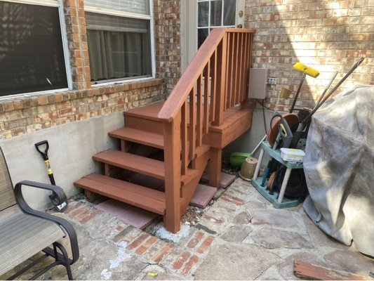 Deck Repair - This deck was starting to rot and was not safe to walk on. We replaced the rotten boards and sealed it with a paint stain.