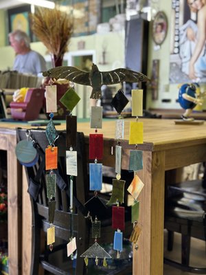 Work Shop - Stained Glass Wind Chime - Starts at $75
Includes all materials. It takes around 4-6 hours to complete. It can be split into two visits.
Junk Journaling - First class $45
Enjoy the creative process of finding beauty in the discarded. The first class will include a journal, and you will complete the front and back cover. Come back during open studio time to complete your journals inside pages at $20 per hour.
Jeweled Embellishment - Starts at $75
Trinket box/photo frame adorned with jewels or gemstones. Let your creativity flow to create a decorative accent piece or a thoughtful gift.
Vintage Decoupage - Starts at $25
Transform ordinary objects into unique pieces of art, with our collection of vintage advertisements and recycled paper.
Mixed Media - Starts at $65
Select your base. Then choose your embellishments from a variety of recycled objects, paint, paper, beads, fabric, and jewels to make a one-of-a-kind piece of art!
Framed Sea Glass Art - Starts at $35
Create a unique and visually appealing design within a picture frame using sea glass, pebbles and shells.
Steampunk Robot - Starts at $40
Use gears, pipes, and other mechanical components from old machinery and incorporate them into a new creation. Work Shop - Stained Glass Wind Chime - Starts at $75
Includes all materials. It takes around 4-6 hours to complete. It can be split into two visits.
Junk Journaling - First class $45
Enjoy the creative process of finding beauty in the discarded. The first class will include a journal, and you will complete the front and back cover. Come back during open studio time to complete your journals inside pages at $20 per hour.
Jeweled Embellishment - Starts at $75
Trinket box/photo frame adorned with jewels or gemstones. Let your creativity flow to create a decorative accent piece or a thoughtful gift.
Vintage Decoupage - Starts at $25
Transform ordinary objects into unique pieces of art, with our collection of vintage advertisements and recycled paper.
Mixed Media - Starts at $65
Select your base. Then choose your embellishments from a variety of recycled objects, paint, paper, beads, fabric, and jewels to make a one-of-a-kind piece of art!
Framed Sea Glass Art - Starts at $35
Create a unique and visually appealing design within a picture frame using sea glass, pebbles and shells.
Steampunk Robot - Starts at $40
Use gears, pipes, and other mechanical components from old machinery and incorporate them into a new creation.
