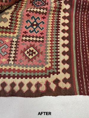 Area Rug Repair - These repairs were done on 100% hand-made Oriental/Persian area rugs. Area Rug Repair - These repairs were done on 100% hand-made Oriental/Persian area rugs.