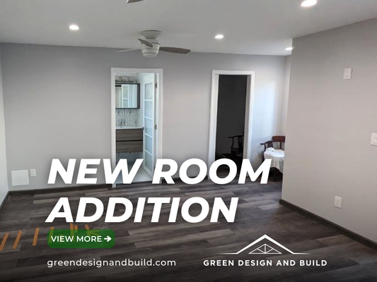 New Room Addition | Green Design and Build - This room addition transformed a small home by creating extra living space with a sleek, modern touch. Built on a strong foundation, it features a smooth drywall finish and energy-efficient windows, blending perfectly with the original home’s style. It’s a practical and stylish upgrade, perfect for families needing more room or anyone looking for added functionality! New Room Addition | Green Design and Build - This room addition transformed a small home by creating extra living space with a sleek, modern touch. Built on a strong foundation, it features a smooth drywall finish and energy-efficient windows, blending perfectly with the original home’s style. It’s a practical and stylish upgrade, perfect for families needing more room or anyone looking for added functionality!