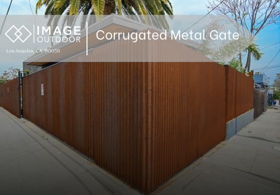 Corrugated Metal Gate - This Corrugated metal gate provides a lightweight, portable, low-cost and durable architectural material that can withstand hail and windstorms while resisting corrosion for years. Corrugated Metal Gate - This Corrugated metal gate provides a lightweight, portable, low-cost and durable architectural material that can withstand hail and windstorms while resisting corrosion for years.