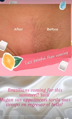 Waxing - We feature italian wax that makes it pain free and helps with routine maintaince call to schedule an appointment
