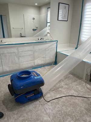 Shower Leak Water and Mold Damage San Clemente - "This family contacted us because they have a new born and couldn't seem to pinpoint where a strange odor was coming from in their bathroom. They suspected mold or water damage but just weren't sure. They had a company prior to us come out and claim it could be a few different things and recommended they spend money on industrial hygienist testing. Now while that is not a incorrect way of going about it we showed them they "had damage" and recommended proceeding with mold remediation alone to avoid extra cost incurred. Problem solved!!"