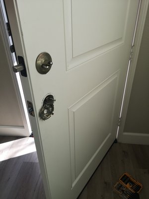 Door Lock Change - Exterior door lock change. Door Lock Change - Exterior door lock change.