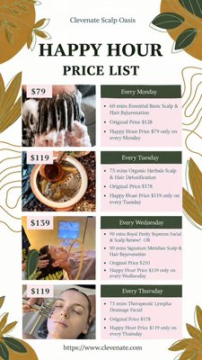 🤩Monday-Thursday Happy Hour🤩 - Enjoy the cheaper price during the weekdays. 🤩Monday-Thursday Happy Hour🤩 - Enjoy the cheaper price during the weekdays.