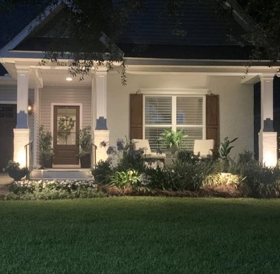 Landscape lighting - Lighting installed to enhance your property’s night time appeal, and also provides a more secure feeling environment to come home to at night.