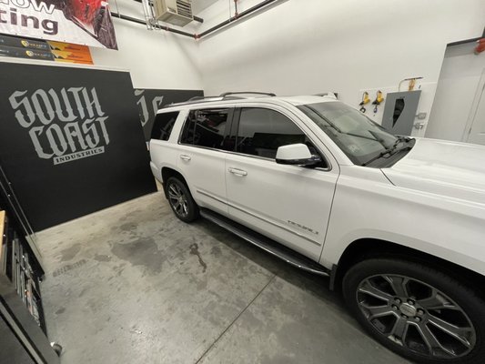 35% ceramic tint on Yukon Denali - Before and after photos of 35% tint on the front drivers and passengers windows 35% ceramic tint on Yukon Denali - Before and after photos of 35% tint on the front drivers and passengers windows