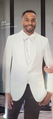 Wedding Group Suits & Tuxedos - This suit was hand made and tailored to this client. He saw similar suit online and demanded he want the look and we made it look better than the original photo from online.
