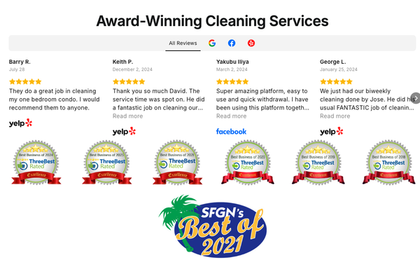 7 Year Award Winning Cleaning Services - Butlers Home Service is a proud, award-winning business with a 7-year streak of excellence. Recognized for outstanding service and reliability, Butlers Home Service has built a reputation for professionalism and customer satisfaction—making them a trusted choice in the community year after year.