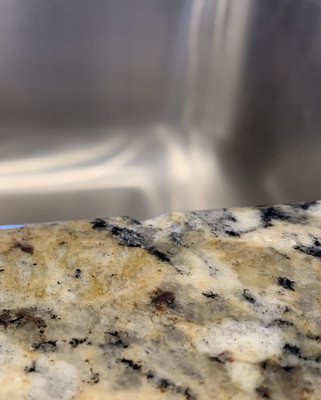Granite countertop chip repair - Granite countertop chip repair, used epoxy and colour pigments to match the colour, after grinder and polished back to its original appearance Granite countertop chip repair - Granite countertop chip repair, used epoxy and colour pigments to match the colour, after grinder and polished back to its original appearance