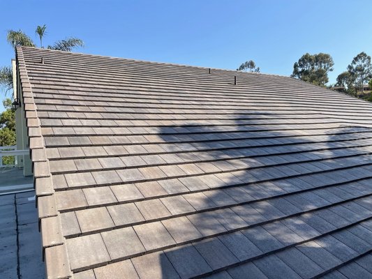 New Tile Install - This was a 2 layered roof! Installed plywood on entire home. Installed a beautiful light weight tile made by Eagle. The crew did an awesome job! New Tile Install - This was a 2 layered roof! Installed plywood on entire home. Installed a beautiful light weight tile made by Eagle. The crew did an awesome job!
