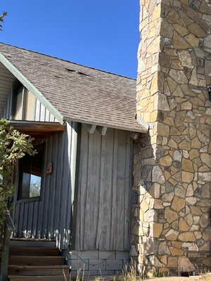 Galvalume Metal roof high rolls , NM #1 - This was a removal of the old shingles/debri and putting a new metal roof. We are trained and have the tools to be capable of performing in sloped roofs. Galvalume Metal roof high rolls , NM #1 - This was a removal of the old shingles/debri and putting a new metal roof. We are trained and have the tools to be capable of performing in sloped roofs.