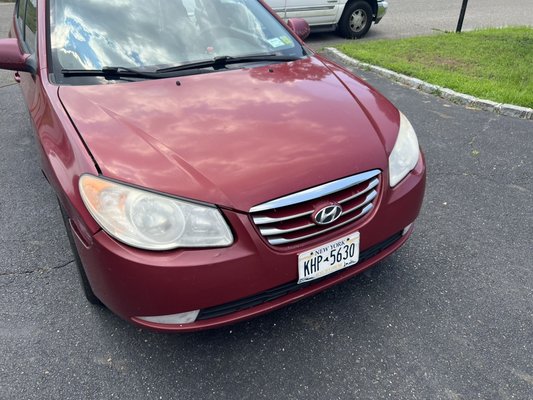 Headlight Restoration - This Hyundai Sonata came in with severely oxidized and yellowed headlights, reducing both visibility and curb appeal. I performed a full headlight restoration to bring back clarity and improve safety during night driving.

I began by masking off the surrounding paint to protect it during the process. The lenses were wet-sanded in multiple stages to remove oxidation and surface defects, starting with a coarse grit and finishing with a fine grit for a smooth, even surface. After sanding, I used a dual-action polisher and headlight-specific compound to refine and polish the lens back to a clear, glossy finish.

To lock in the results and prevent future yellowing, I applied a UV-resistant ceramic coating, ensuring long-lasting clarity and protection.