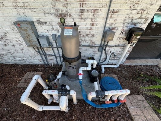 Cartridge Filter Installation - Upgraded this pool's system with a brand new cartridge filter. Cartridge Filter Installation - Upgraded this pool's system with a brand new cartridge filter.