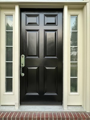 Front door - Light sand and coat of tricorn black on front door Front door - Light sand and coat of tricorn black on front door