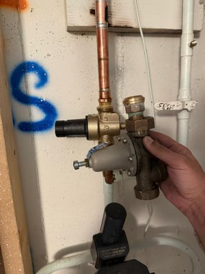 Upgrading and Replacing a Faulty Residential PRV with a 3/4 Adjustable Pressure Control Valve - We recently completed a project replacing an old, faulty Pressure Reducing Valve (PRV) in a residential home with a new, upgraded 3/4 PRV. The new valve offers enhanced control, allowing the homeowner to easily adjust and regulate the water pressure throughout the entire house. The installation involved careful removal of the outdated PRV, installing the latest model, adjusting the pressure to optimal levels, and thoroughly testing the system to ensure smooth operation. This upgrade not only fixed the existing pressure issues but provided the homeowner with greater control and improved efficiency. Upgrading and Replacing a Faulty Residential PRV with a 3/4 Adjustable Pressure Control Valve - We recently completed a project replacing an old, faulty Pressure Reducing Valve (PRV) in a residential home with a new, upgraded 3/4 PRV. The new valve offers enhanced control, allowing the homeowner to easily adjust and regulate the water pressure throughout the entire house. The installation involved careful removal of the outdated PRV, installing the latest model, adjusting the pressure to optimal levels, and thoroughly testing the system to ensure smooth operation. This upgrade not only fixed the existing pressure issues but provided the homeowner with greater control and improved efficiency.
