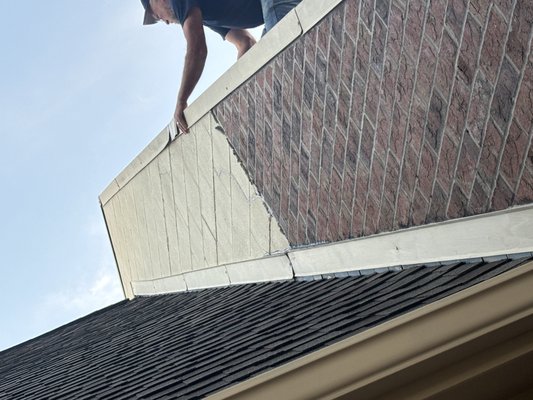 Quick repair - This elderly homeowner called about damage that was done by the neighbor's remodel project. We were happy to help.