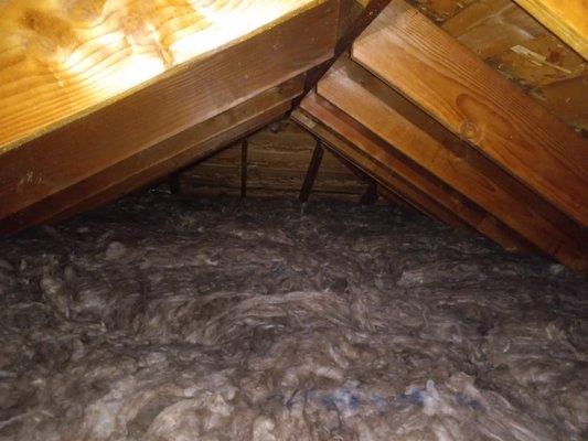 New Attic Insulation Installation - Old, dirty, and insufficient attic insulation has been removed from the attic floors and walls. We cleaned and sanitized before installing new R38 Eco Batts. Now, this home's, efficiency has dramatically improved, and home owner is spending much less on heating and cooling.