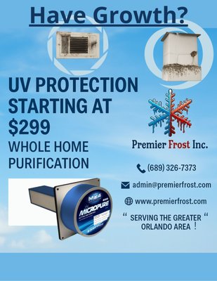 🦠 Worried About Mold, Allergens, or Poor Indoor Air Quality? - Protect your home and family with our whole-home air purification and UV light protection, starting at just $299.
The MX4 MicroPure system uses advanced technology to neutralize mold, bacteria, viruses, and odors — improving the air you breathe in every room.
✅ Cleaner, healthier air
✅ Helps reduce allergy symptoms
✅ Fights mold and HVAC buildup
✅ Fast, professional installation
📞 Call Premier Frost today and ask about our air purification specials. Breathe better — starting now.
(689)-326-7373 🦠 Worried About Mold, Allergens, or Poor Indoor Air Quality? - Protect your home and family with our whole-home air purification and UV light protection, starting at just $299.
The MX4 MicroPure system uses advanced technology to neutralize mold, bacteria, viruses, and odors — improving the air you breathe in every room.
✅ Cleaner, healthier air
✅ Helps reduce allergy symptoms
✅ Fights mold and HVAC buildup
✅ Fast, professional installation
📞 Call Premier Frost today and ask about our air purification specials. Breathe better — starting now.
(689)-326-7373