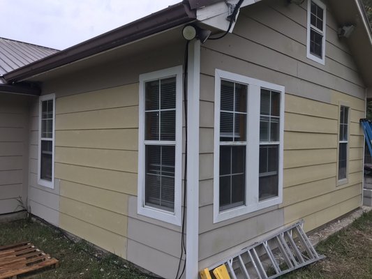 Flooring - Removed multiple glass sliding doors closed off four windows framed and installed hardie planks siding Flooring - Removed multiple glass sliding doors closed off four windows framed and installed hardie planks siding